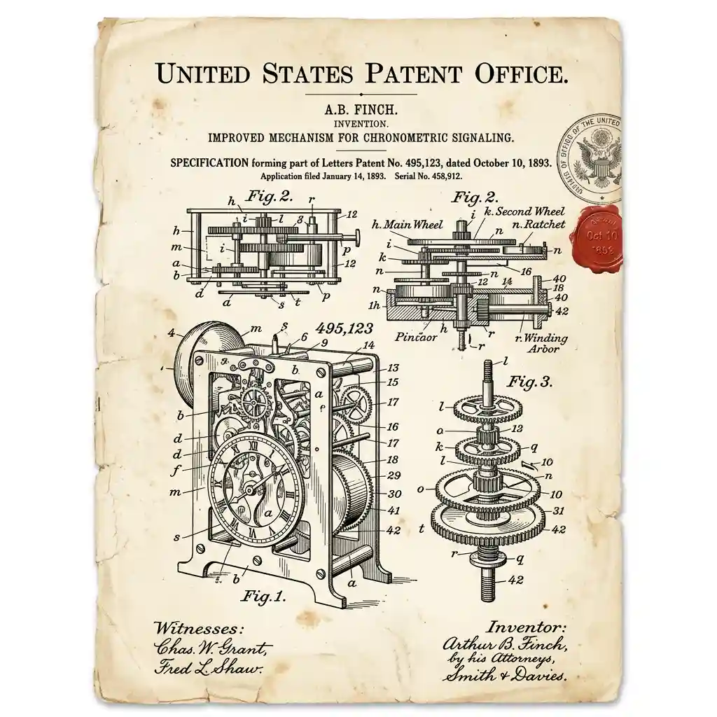 Vintage Patent Document for an Invention — Creative Nano Banana prompt example, created with Pixazo AI