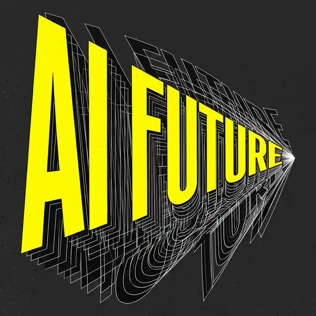 Dramatic Perspective Typography: AI FUTURE — Logo & Branding Nano Banana prompt example, created with Pixazo AI