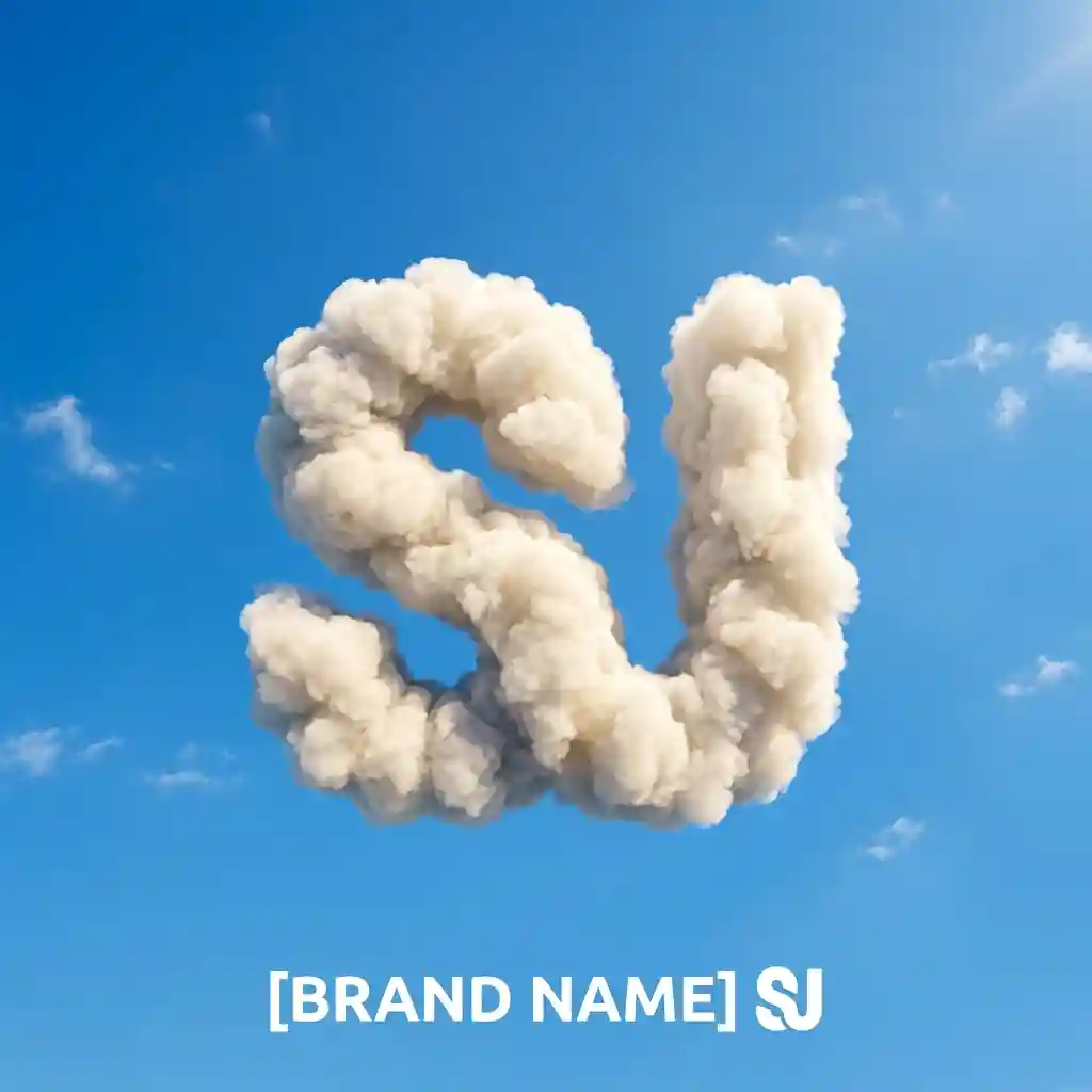 Surreal Cloud Logo in a Minimalist Sky — Logo & Branding Nano Banana prompt example, created with Pixazo AI