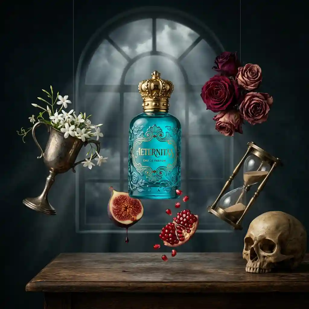 Surreal Baroque Luxury Perfume Ad — Product & E-commerce Nano Banana prompt example, created with Pixazo AI