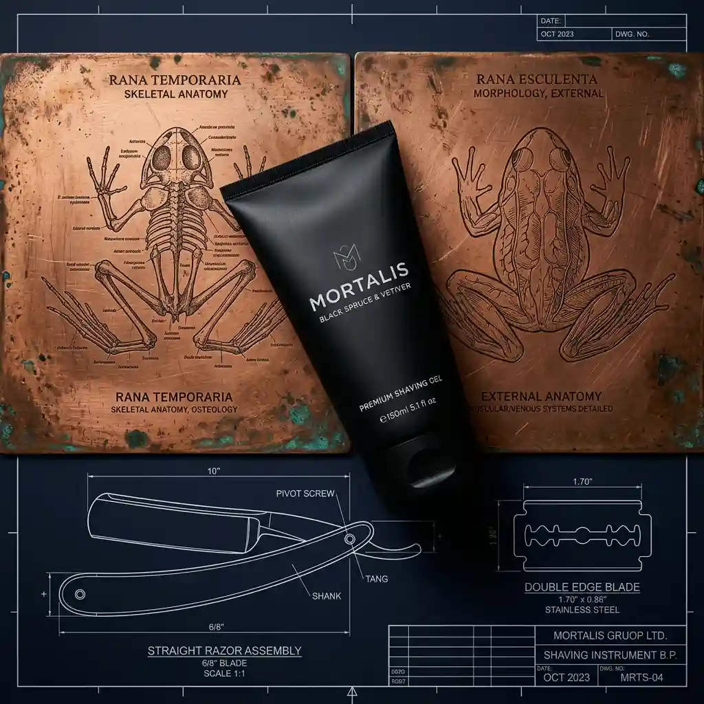 Luxury Shaving Gel on Engraved Copper Plates — Product & E-commerce Nano Banana prompt example, created with Pixazo AI