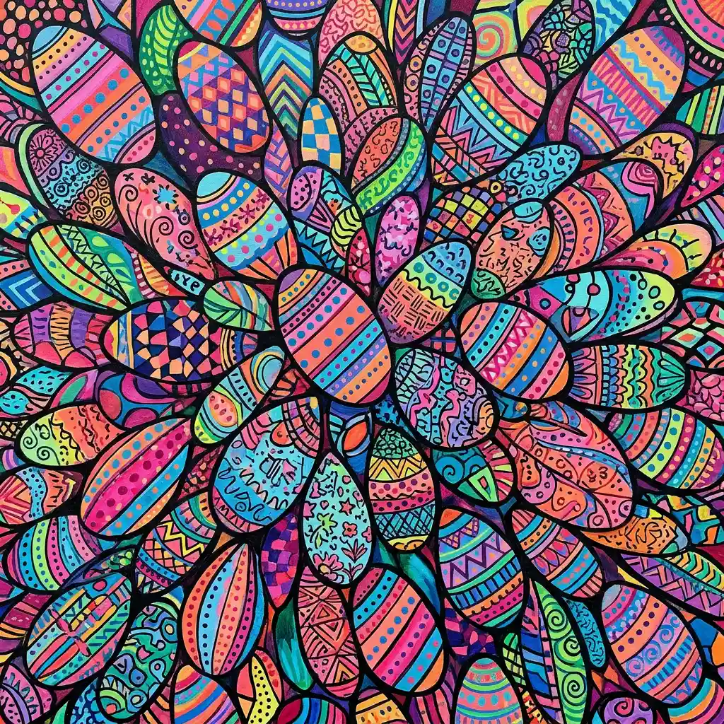 Vibrant Abstract Pattern with Overlapping Oval Shapes — Art Styles Nano Banana prompt example, created with Pixazo AI