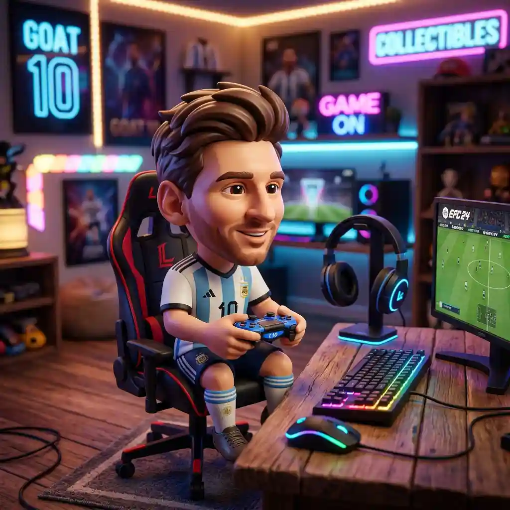 Football Star Gamer Figurine — Art Styles Nano Banana prompt example, created with Pixazo AI