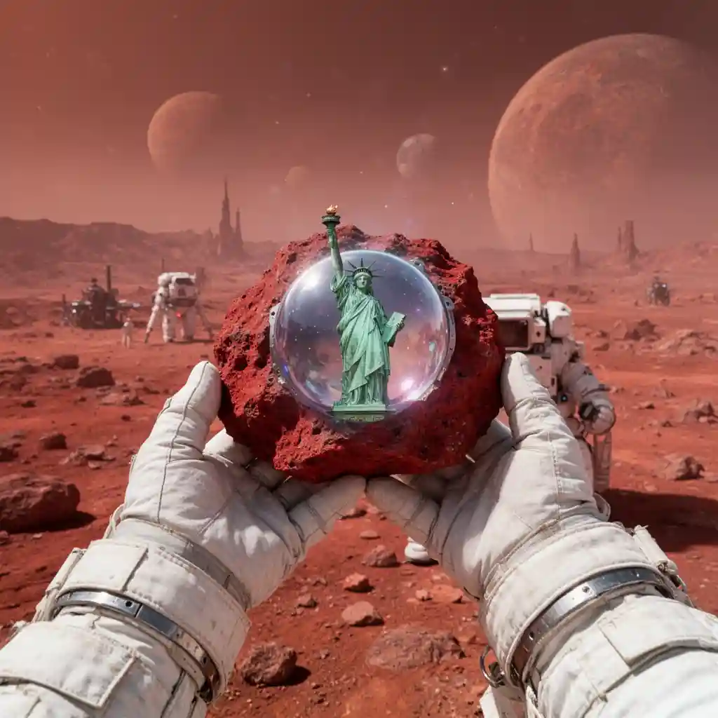 Portal in a Space Rock — Fantasy & Surreal FLUX.1 AI image prompt example