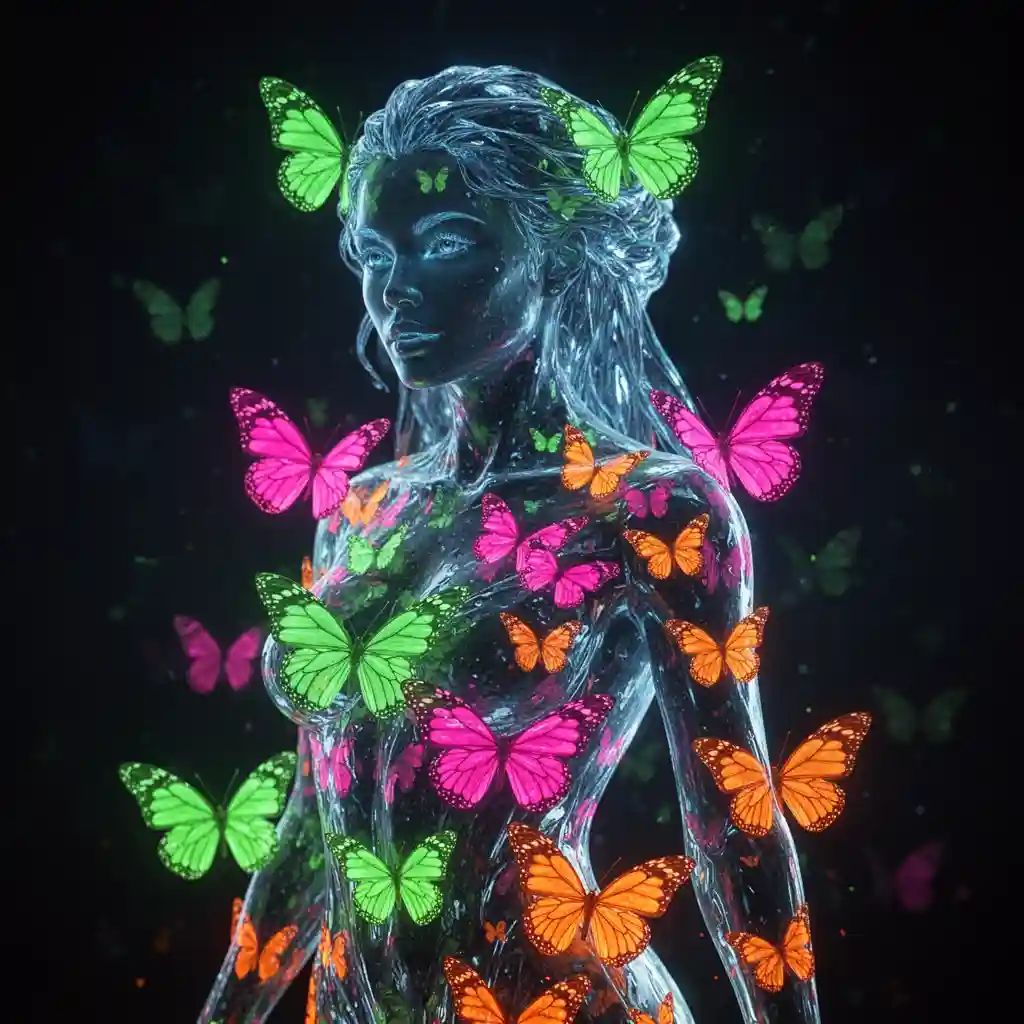 Butterfly Woman — Fantasy & Surreal FLUX.1 AI image prompt example