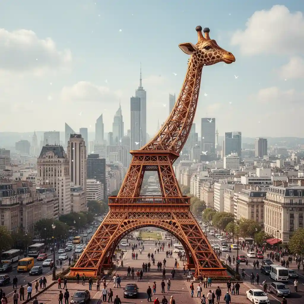 Eiffel Tower Reimagined — Fantasy & Surreal FLUX.1 AI image prompt example