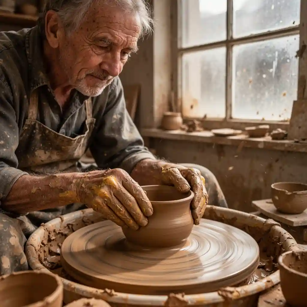 The Village Potter — Portraits & People FLUX.1 AI image prompt example