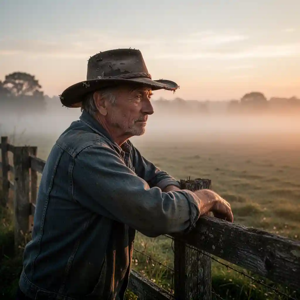 Farmer at Dawn — Portraits & People FLUX.1 AI image prompt example