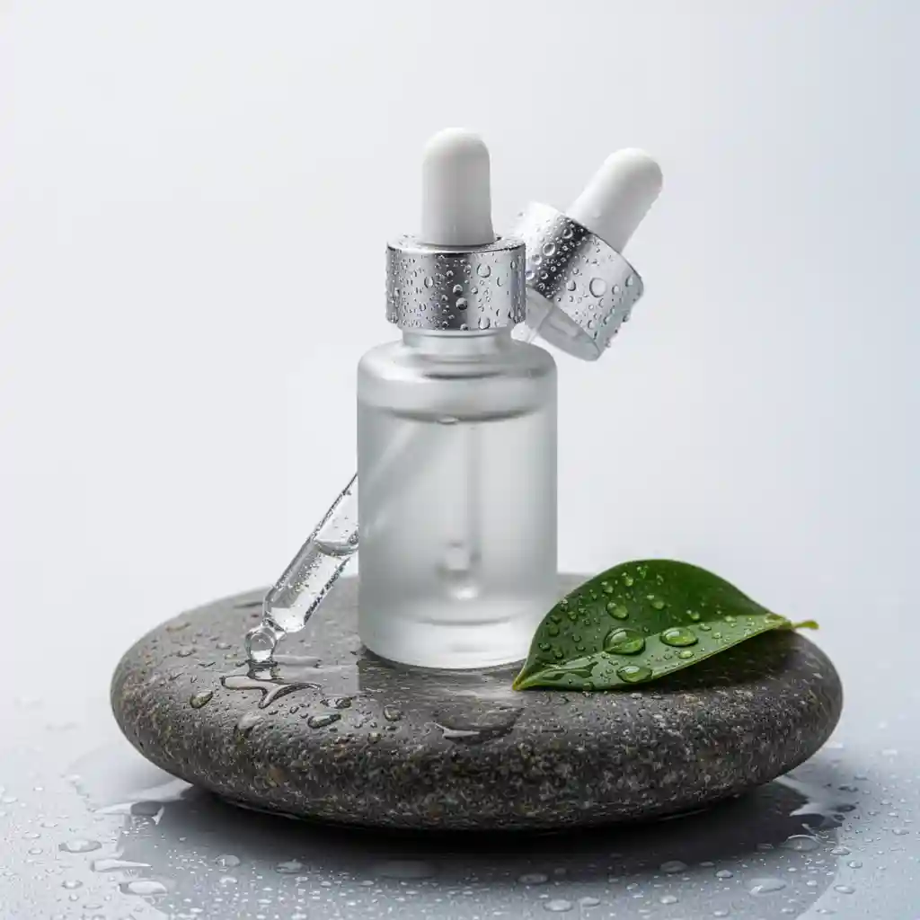 Glass Skincare Serum — Product & Design FLUX.1 AI image prompt example