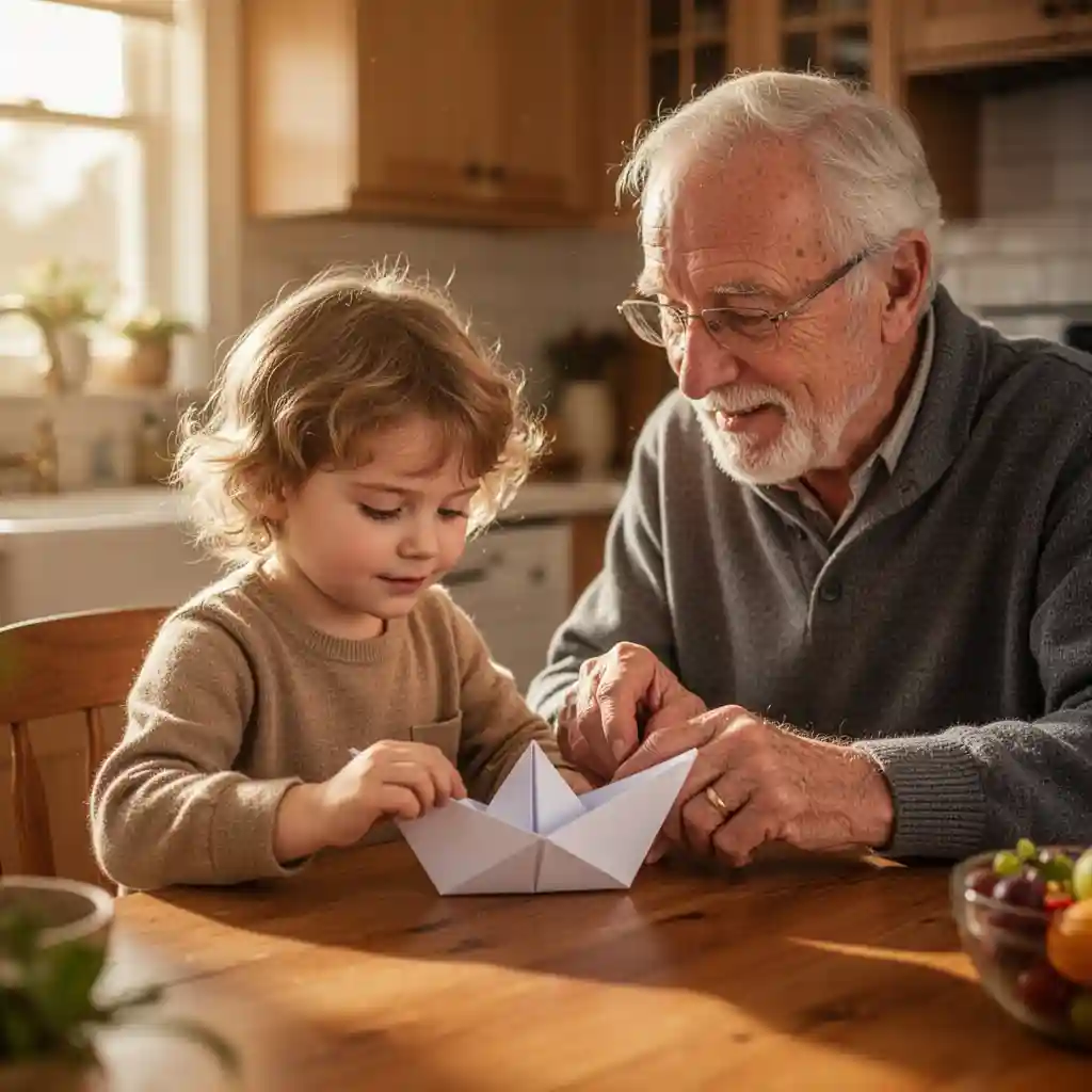 Grandfather and Grandchild — Portraits & People FLUX.1 AI image prompt example