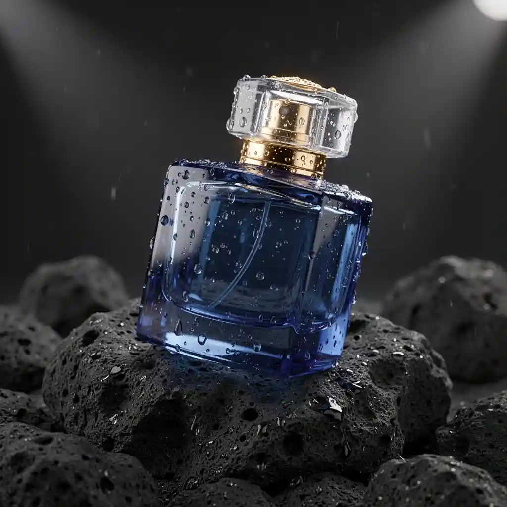 Sapphire Perfume Bottle — Product & Design FLUX.1 AI image prompt example