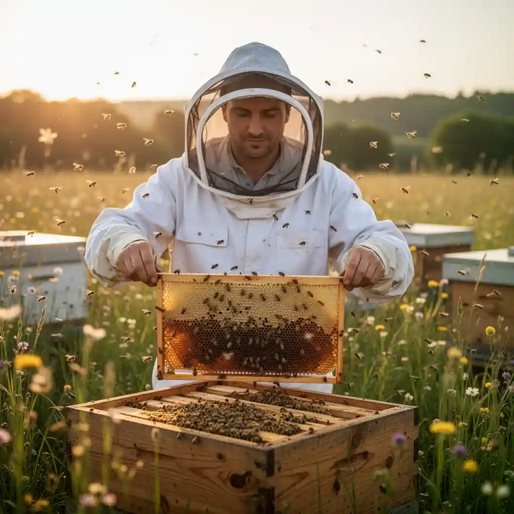 The Beekeeper — Portraits & People FLUX.1 AI image prompt example