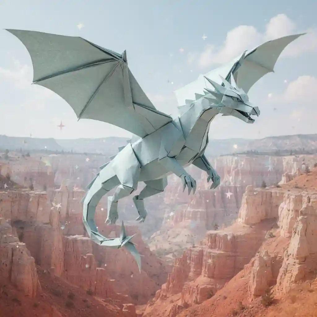 The Origami Dragon — Fantasy & Surreal FLUX.1 AI image prompt example