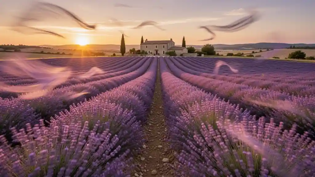 Lavender Field at Sunset — Nature & Landscapes FLUX.1 AI image prompt example