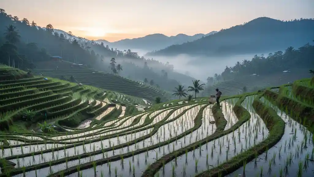 Terraced Rice Fields — Nature & Landscapes FLUX.1 AI image prompt example