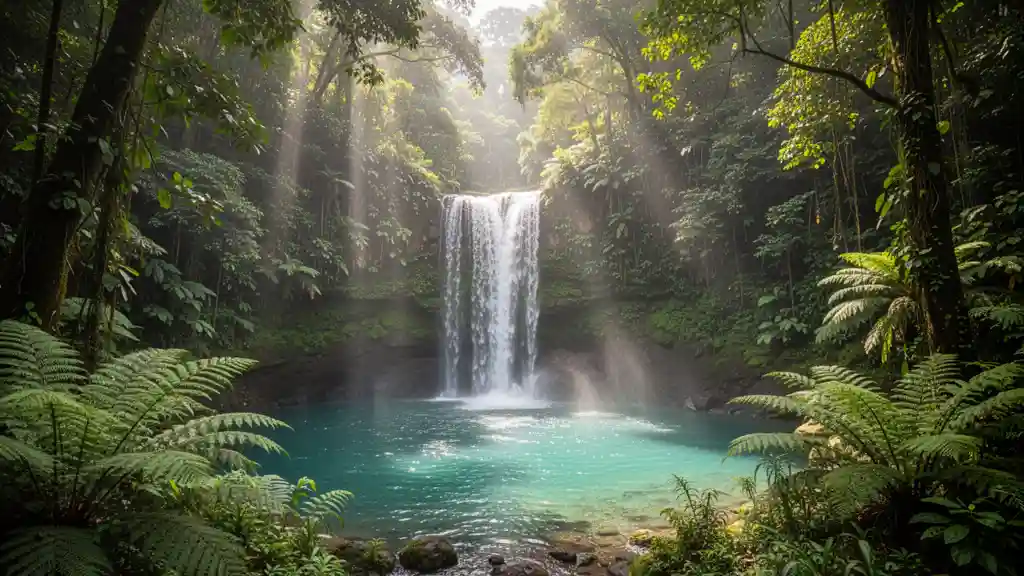 Tropical Waterfall Pool — Nature & Landscapes FLUX.1 AI image prompt example