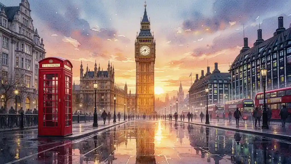 London at Sunset — Nature & Landscapes FLUX.1 AI image prompt example