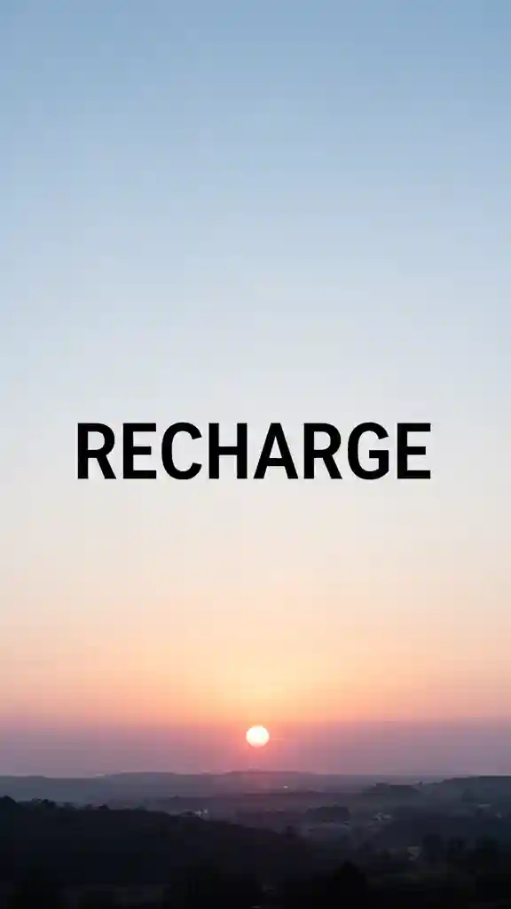 'RECHARGE' Minimal Poster — Posters & Text FLUX.1 AI image prompt example