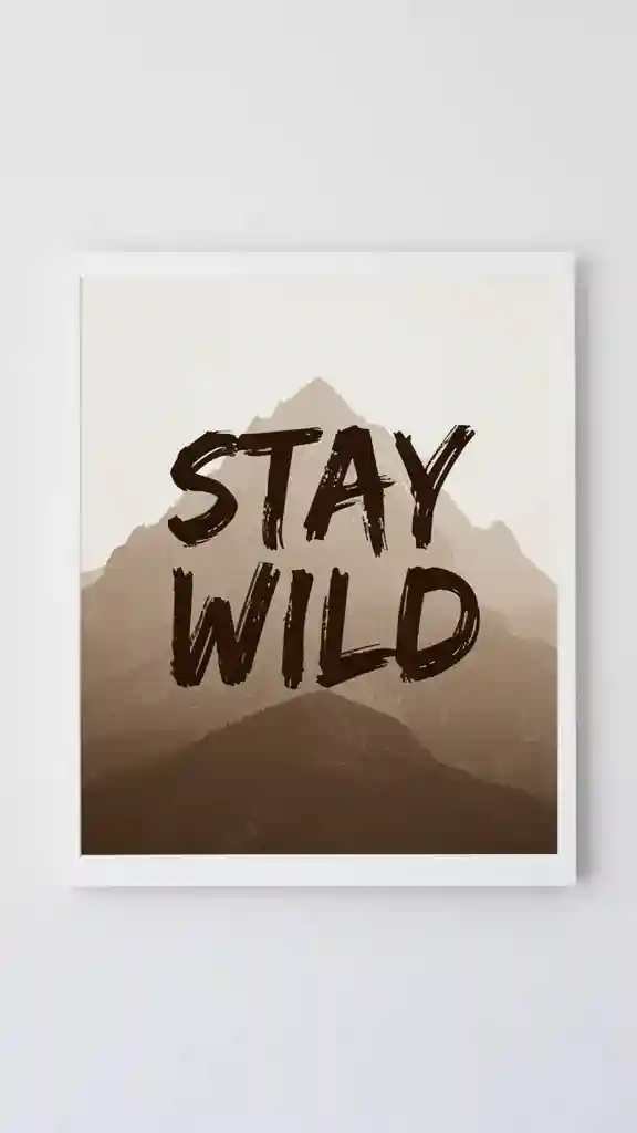 'STAY WILD' Typographic Art — Posters & Text FLUX.1 AI image prompt example