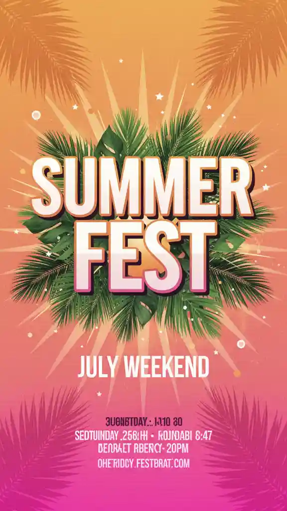 'SUMMER FEST' Event Poster — Posters & Text FLUX.1 AI image prompt example