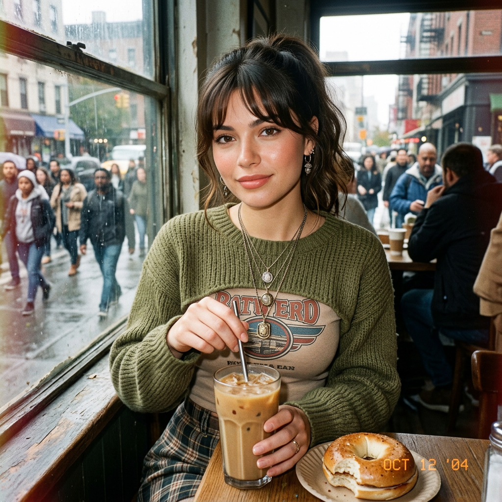Rainy cafe, iced coffee